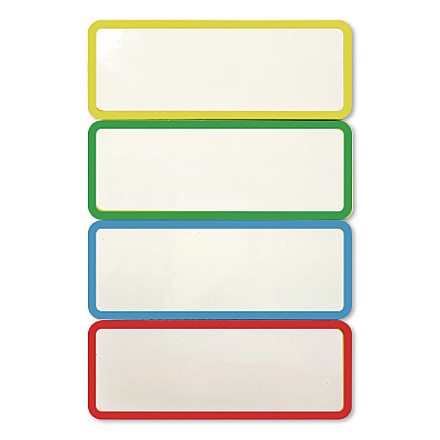 COSCO Magnetic Dry Erase Signs, 3.2 x 1.2, Assorted Colors, 24/Pack (098562)
