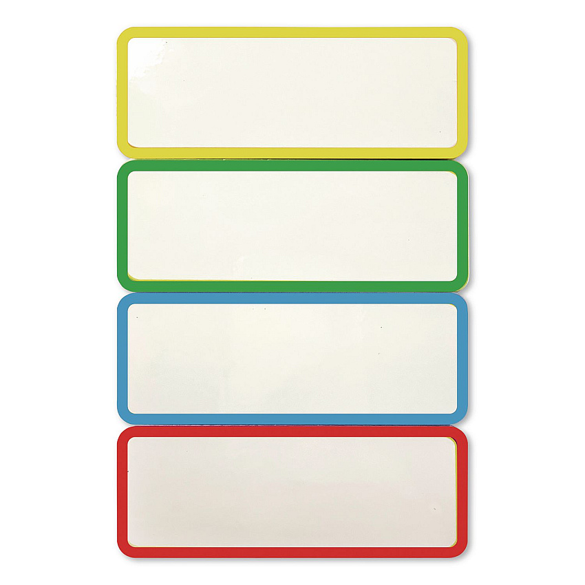 COSCO Magnetic Dry Erase Signs, 3.2 x 1.2, Assorted Colors, 24/Pack (098562)