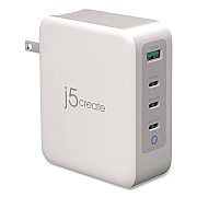 j5create 130 W GaN 4-Port Charger, White (JUP43130)