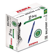 Zebra Z-Grip Ballpoint Pen, Retractable, Medium 1 mm, Blue Ink and Barrel, 48/Pack (20428)