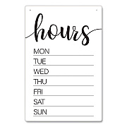 COSCO Dry Erase Business Hours Spa Style Sign, White 8 x 12 Surface (098644)