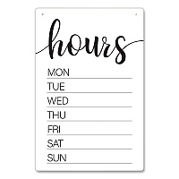 COSCO Dry Erase Business Hours Spa Style Sign, White 8 x 12 Surface (098644)