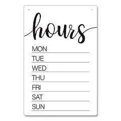 COSCO Dry Erase Business Hours Spa Style Sign, White 8 x 12 Surface (098644)