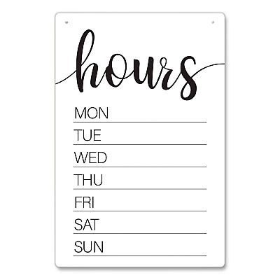 COSCO Dry Erase Business Hours Spa Style Sign, White 8 x 12 Surface (098644)