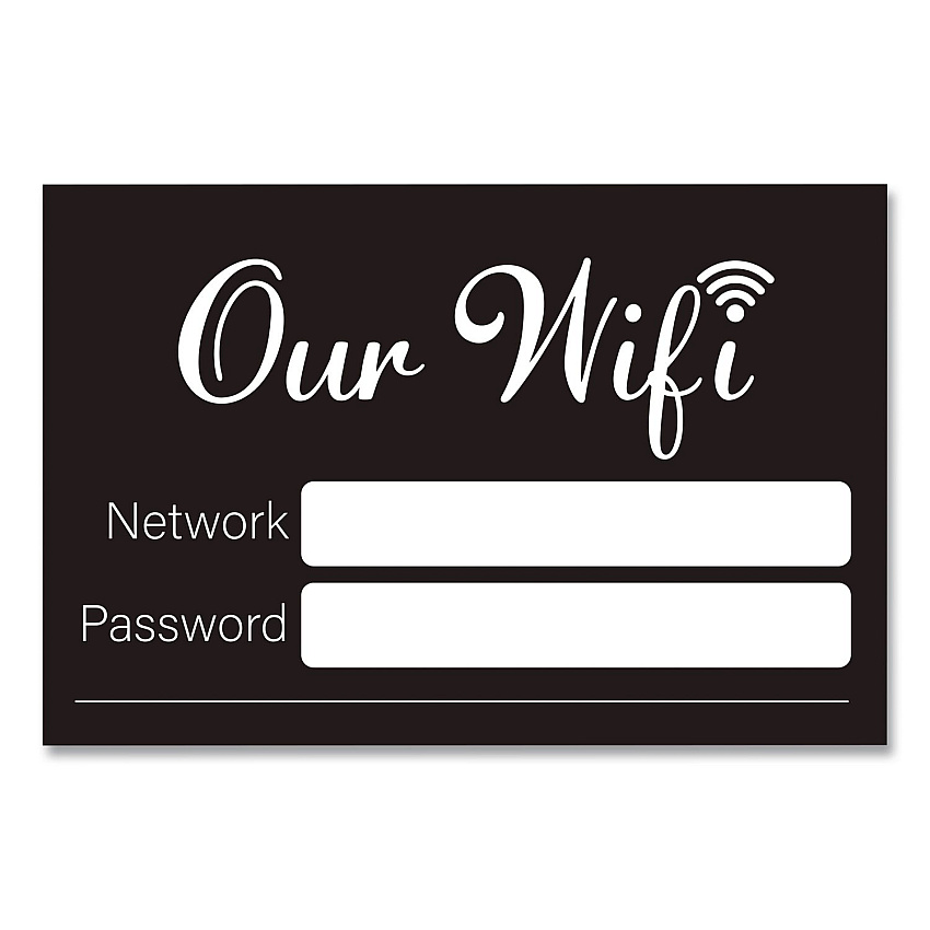 COSCO Wi-Fi Password Indoor Sign, 6 x 4, Black/White (098646)
