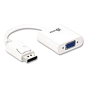 j5create DisplayPort to VGA Video Adapter, DVI/HDMI/VGA, 3.54", White (JDA114)