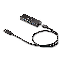 j5create Sub 3.0 4-Port Mini Hub, Black (JUH340)