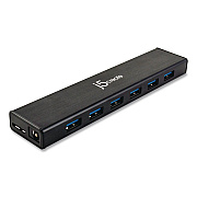 j5create 7-Port USB 3.0 Hub, Black (JUH377)