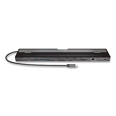 j5create Dual-Display Docking Station, 2 HDMI/USB-A/USB-C/RJ45/SD/microSD/3.5 mm Audio, Black (JCD542)