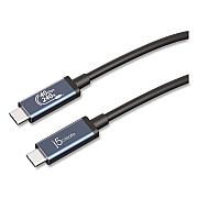 j5create USB-C to USB-C Cable, 2.6 ft, Black/Space Gray (JUC29L08)