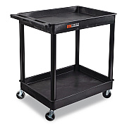 Luxor ENDURA Two-Shelf Utility Cart, Plastic, 400 lb Capacity, 32 x 24 x 37.5. Black (TC11)