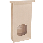 Bagcraft Stand-Up Window Bakery Bag, 4.75 x 2.5 x 9.5, Natural, 500/Carton (300249)
