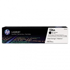 HP 126A, (CE310A-D) 2-Pack Black Original LaserJet Toner Cartridges