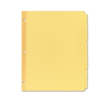 Avery Write and Erase Plain-Tab Paper Dividers, 8-Tab, 11 x 8.5, Buff, 24 Sets (11505)