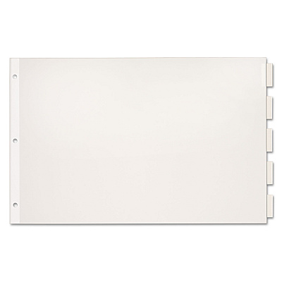 Cardinal Paper Insertable Dividers, 5-Tab, 11 x 17, White, Clear Tabs, 1 Set (CRD84812)
