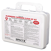 Impact Bloodborne Pathogen Cleanup Kit, 10 x 7 x 2.5, OSHA Compliant, Plastic Case (IMP7351)