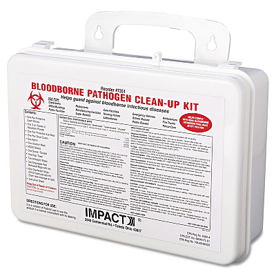 Impact Bloodborne Pathogen Cleanup Kit, 10 x 7 x 2.5, OSHA Compliant, Plastic Case (IMP7351)