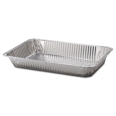 HFA Aluminum Steam Table Pans, Full-Size Deep, 65 Gauge, 3.19" Deep, 12.19 x 20.75, 50/Carton (HFA201970)