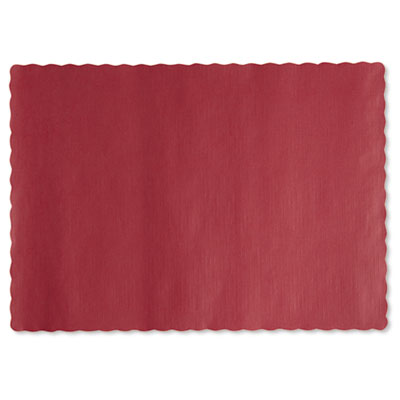 Hoffmaster SOLID COLOR SCALLOPED EDGE PLACEMATS, 9.5 X 13.5, RED, 1,000/CARTON (HFM310521)