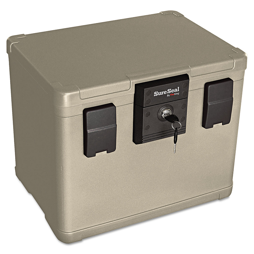 SureSeal By FireKing Fire and Waterproof Chest, 0.6 cu ft, 16w x 12.5d x 13h, Taupe (FIRSS106)