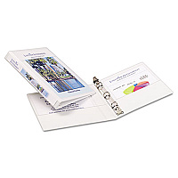 Avery Mini Size Durable View Binder with Round Rings, 3 Rings, 0.5" Capacity, 8.5 x 5.5, White (AVE27726)
