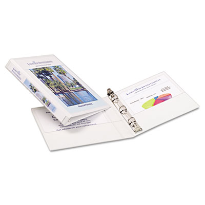 Avery Mini Size Durable View Binder with Round Rings, 3 Rings, 0.5" Capacity, 8.5 x 5.5, White (AVE27726)