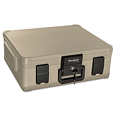 SureSeal By FireKing Fire and Waterproof Chest, 0.38 cu ft, 19.9w x 17d x 7.3h, Taupe (FIRSS104)