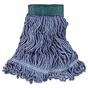 Rubbermaid Commercial Super Stitch Blend Mop Head, Medium, Cotton/Synthetic, Blue, 6/Carton (RCPD252BLU)