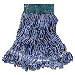 Rubbermaid Commercial Super Stitch Blend Mop Head, Medium, Cotton/Synthetic, Blue, 6/Carton (RCPD252BLU)