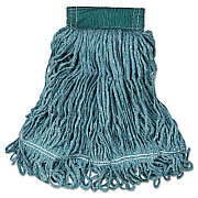 Rubbermaid Commercial Super Stitch Blend Mop Head, Medium, Cotton/synthetic, Green, 6/carton (RCPD252GRE)