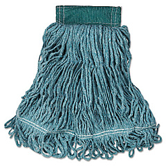 Rubbermaid Commercial Super Stitch Blend Mop Head, Medium, Cotton/synthetic, Green, 6/carton (RCPD252GRE)