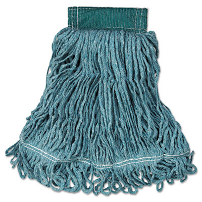Rubbermaid Commercial Super Stitch Blend Mop Head, Medium, Cotton/synthetic, Green, 6/carton (RCPD252GRE)