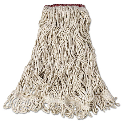Rubbermaid Commercial Super Stitch Blend Mop Head, Large, Cotton/Synthetic, White, 6/Carton (RCPD213WHI)