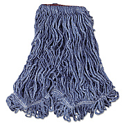 Rubbermaid Commercial Super Stitch Blend Mop Head, Large, Cotton/Synthetic, Blue, 6/Carton (RCPD213BLU)