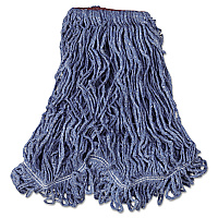 Rubbermaid Commercial Super Stitch Blend Mop Head, Large, Cotton/Synthetic, Blue, 6/Carton (RCPD213BLU)