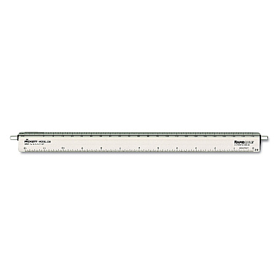 Chartpak Adjustable Triangular Scale Aluminum Architects Ruler, 12" Long, Silver (CHA238)