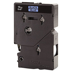 Brother TC Tape Cartridge for P-Touch Labelers, 0.47" x 25.2 ft, Black on Blue (TC6001)