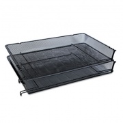 Universal Deluxe Mesh Stacking Side Load Tray, 1 Section, Legal Size Files, 17" x 10.88" x 2.5", Black (20012)