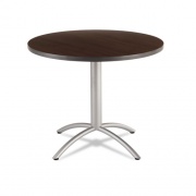 Iceberg CafeWorks Table, Cafe-Height, Round Top, 36" Diameter x 30h, Walnut/Silver (65624)