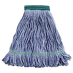 Boardwalk Super Loop Wet Mop Head, Cotton/Synthetic Fiber, 5" Headband, Medium Size, Blue (BWK502BLEA)