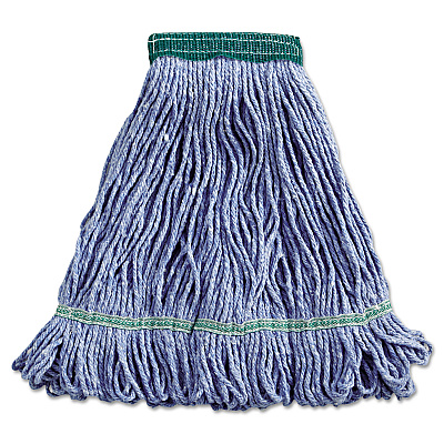 Boardwalk Super Loop Wet Mop Head, Cotton/Synthetic Fiber, 5" Headband, Medium Size, Blue (BWK502BLEA)
