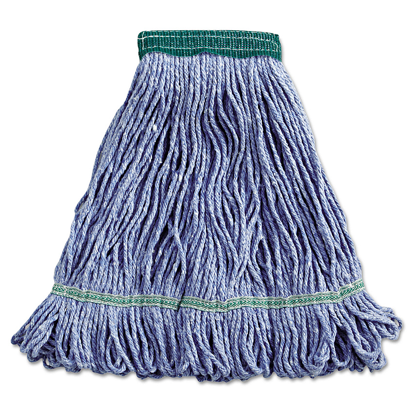 Boardwalk Super Loop Wet Mop Head, Cotton/Synthetic Fiber, 5" Headband, Medium Size, Blue (BWK502BLEA)