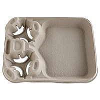 Chinet StrongHolder Molded Fiber Cup/Food Trays, 8 oz to 44 oz, 2 Cups, Beige, 100/Carton (HUH20990CT)