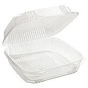Pactiv Evergreen ClearView SmartLock Hinged Lid Container, 49 oz, 8.2 x 8.34 x 2.91, Clear, Plastic, 200/Carton (PCTYCI81120)
