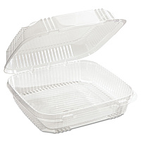 Pactiv Evergreen ClearView SmartLock Hinged Lid Container, 49 oz, 8.2 x 8.34 x 2.91, Clear, Plastic, 200/Carton (PCTYCI81120)