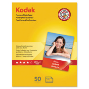 Kodak Premium Photo Paper, 8.5 mil, 8.5 x 11, Glossy White, 50/Pack (8360513)