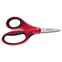 Fiskars Kids Softgrip Scissors, Left/Right Handed, Pointed Tip, 5" Long, 1.75" Cut Length, Randomly Assorted Handle Color (FSK1942301001)