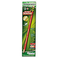 Ticonderoga Erasable Colored Pencils, 2.6 mm, 2B, Carmine Red Lead, Carmine Red Barrel, 12/Pack (142590002)