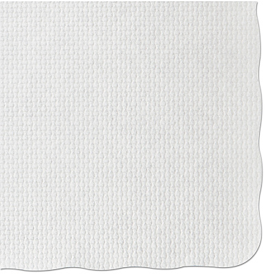 Hoffmaster Knurl Embossed Scalloped Edge Placemats, 9.5 x 13.5, White, 1,000/Carton (HFMPM32052)