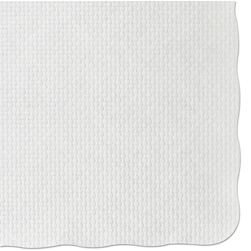 Hoffmaster Knurl Embossed Scalloped Edge Placemats, 9.5 x 13.5, White, 1,000/Carton (HFMPM32052)
